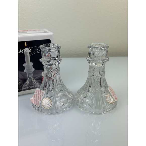 Vintage Anna Hutte Bleikristall Dorsette Crystal Pair of Candlesticks, Germany - Picture 5 of 15